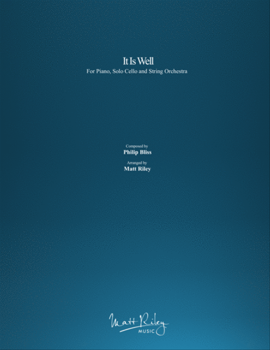 It Is Well - Piano, Solo Cello and Strings String Orchestra scores gallery preview page 1