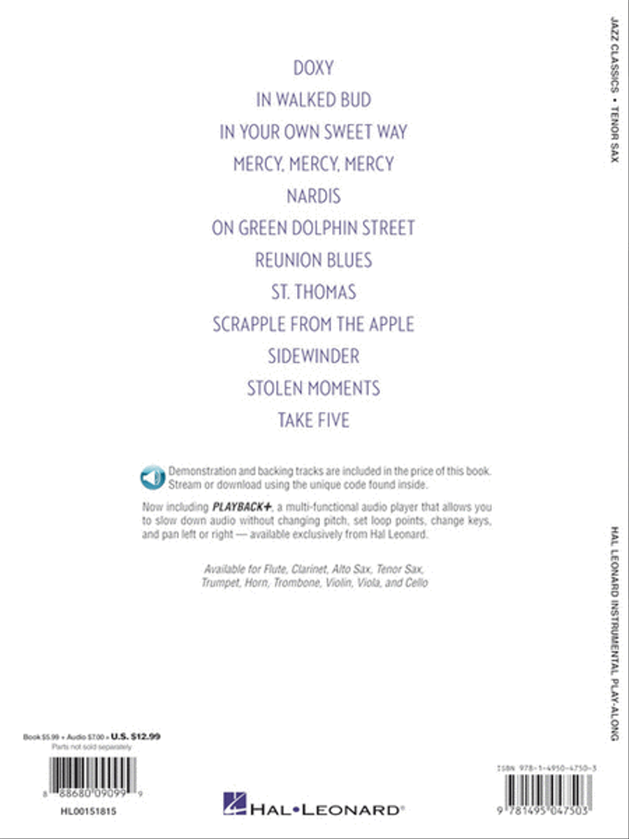 Jazz Classics Tenor Saxophone scores gallery preview page 5