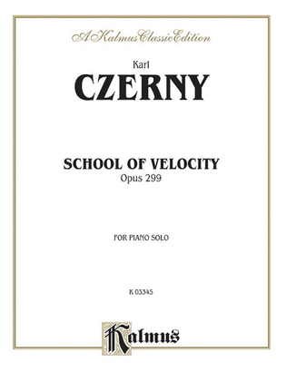 Book cover for School of Velocity, Op. 299