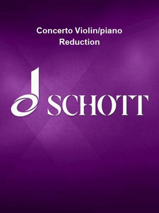 Book cover for Concerto Violin/piano Reduction