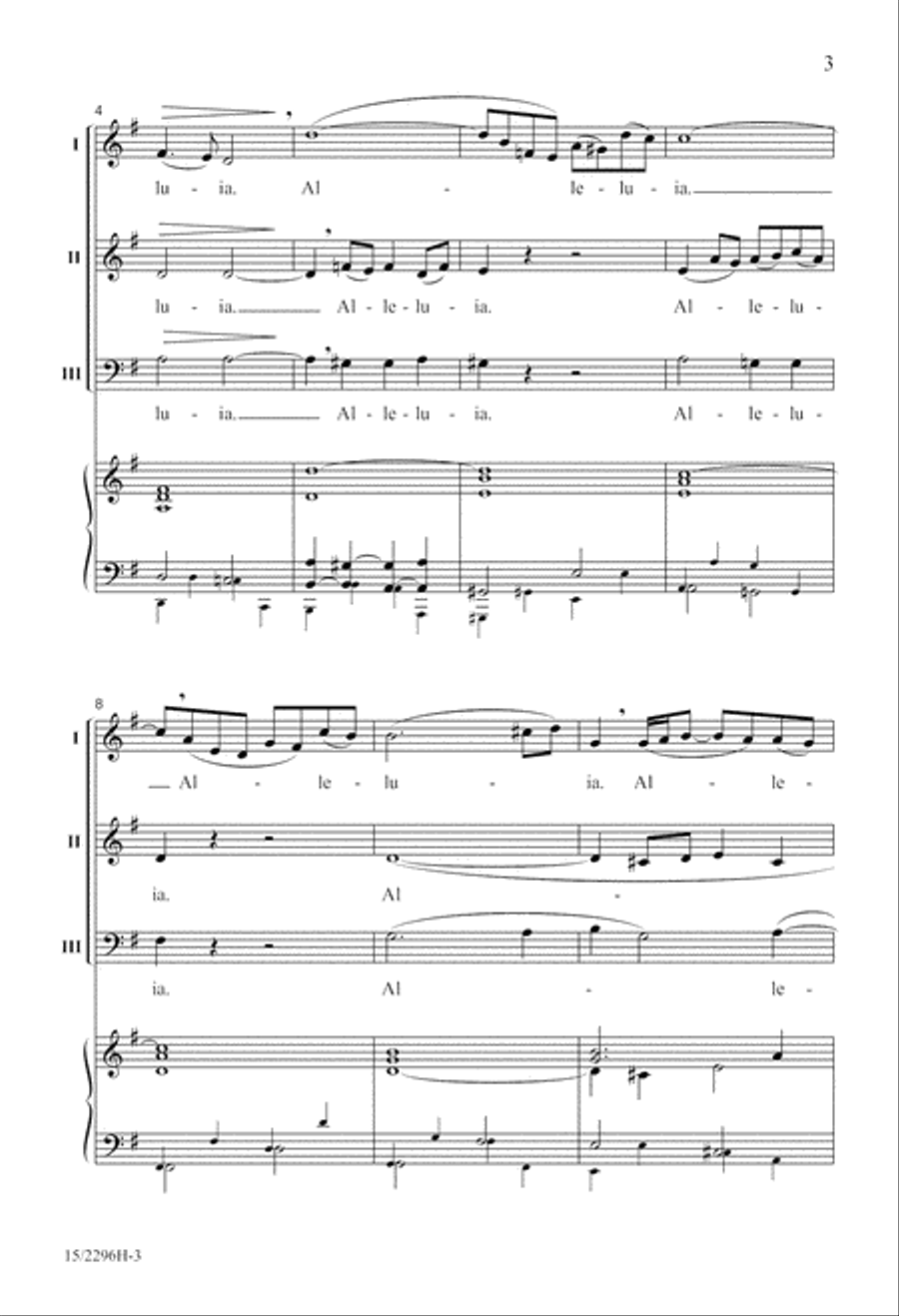 A Gentle Alleluia 3-Part scores gallery preview page 3