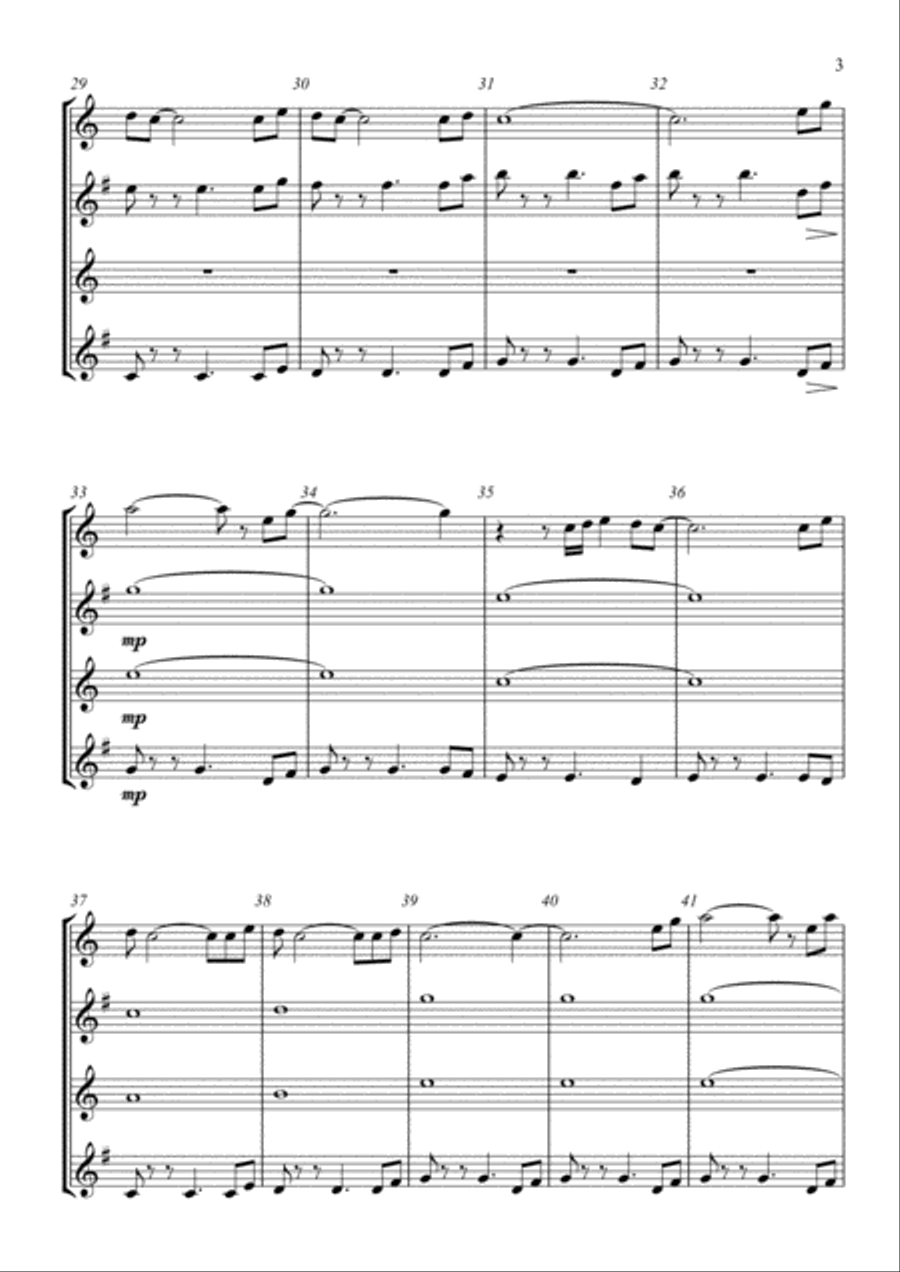 Stand By Me Woodwind Quartet scores gallery preview page 3
