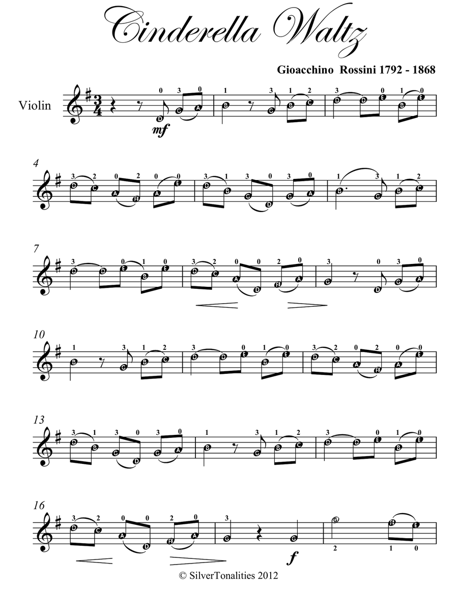 Cinderella Waltz Easy Violin Sheet Music Cinderella Waltz Easy Violin Sheet Music Violin Solo scores gallery preview page 2