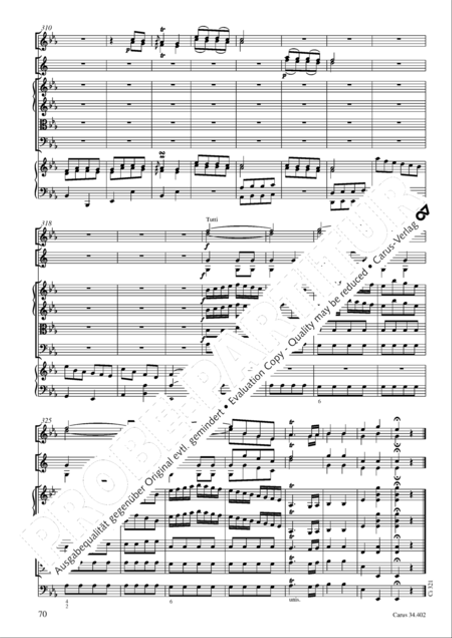 Concerto grosso for cembalo or piano Horn scores gallery preview page 71