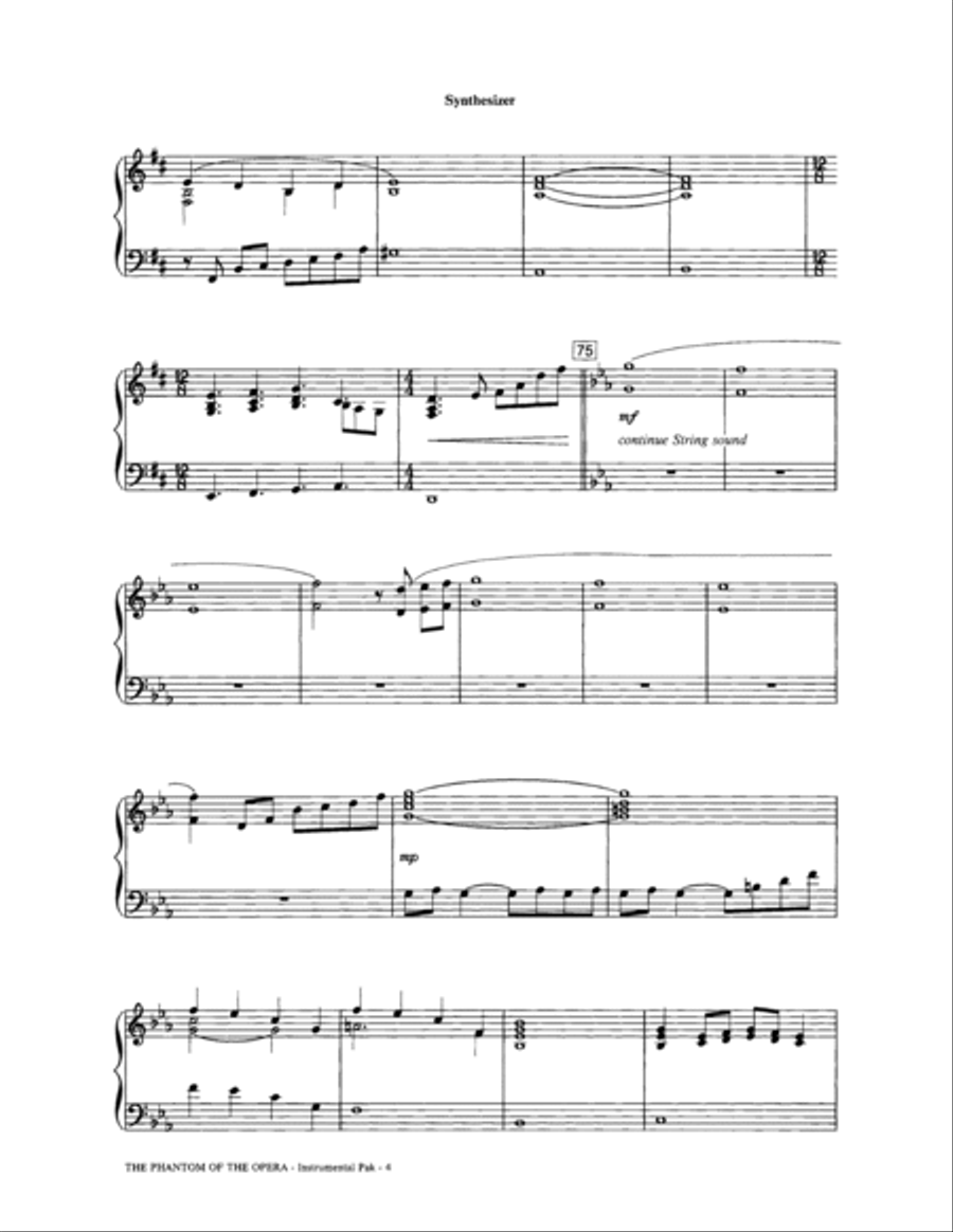 The Phantom Of The Opera (Medley) (arr. Ed Lojeski) - Synthesizer Choir scores gallery preview page 4