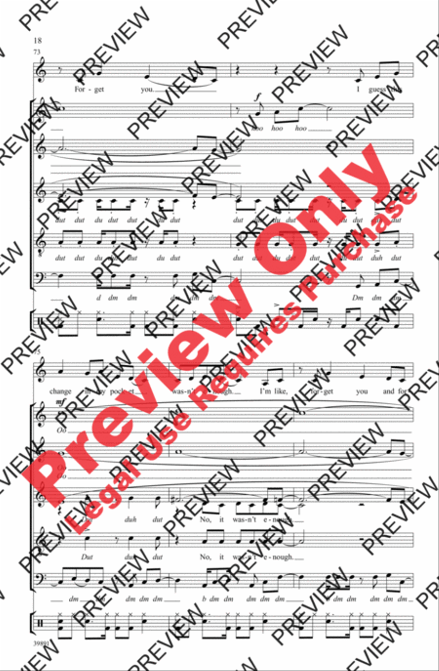 Forget You 4-Part scores gallery preview page 18