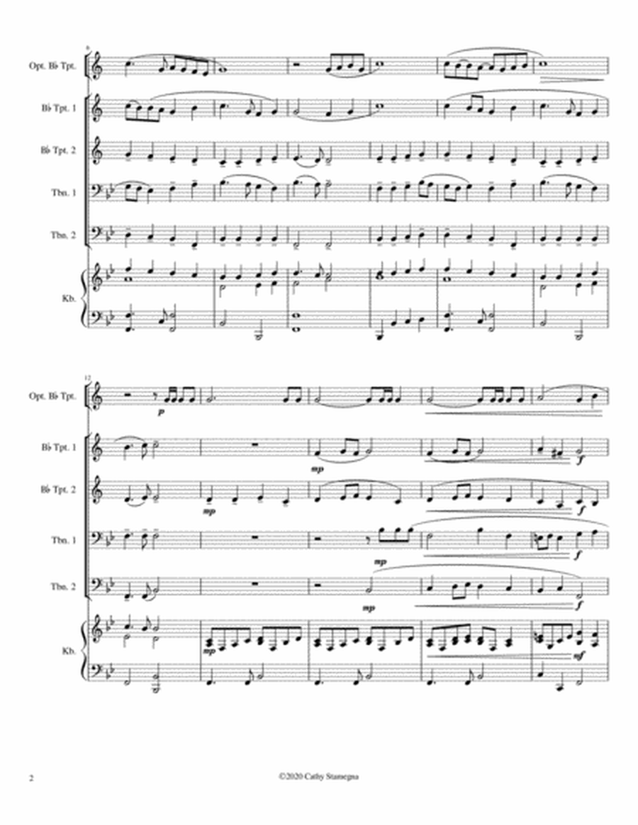 Alleluia! Alleluia! - (Ode to Joy) - Brass Quartet (2 Trumpets, 2 Trombones), Acc., Opt. Bb Tpt. image number null