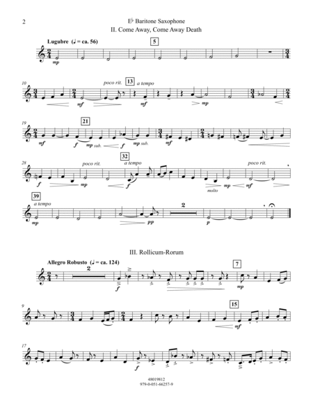 Lyric Suite - Eb Baritone Saxophone