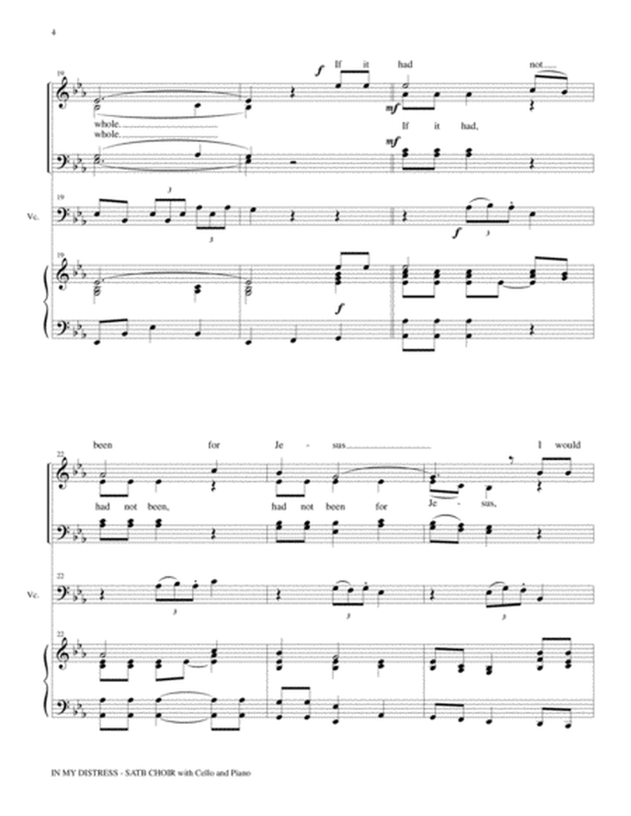 IN MY DISTRESS (SATB CHOIR with Cello & Piano) image number null
