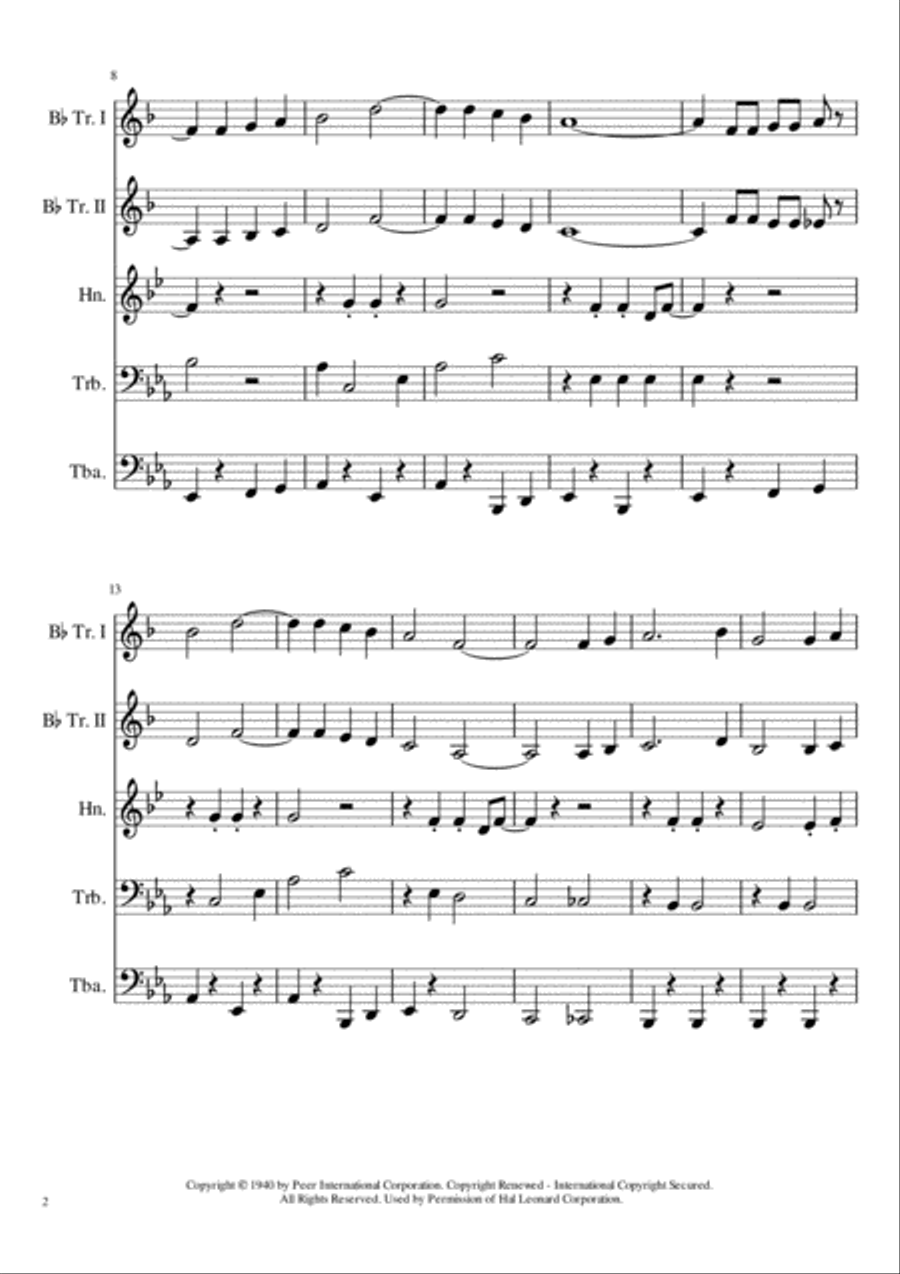 You Are My Sunshine You Are My Sunshine Brass Ensemble scores gallery preview page 2