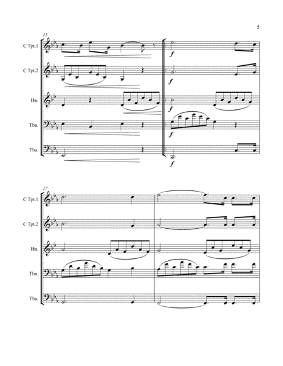 O Holy Night arranged for Brass Quintet Brass Quintet scores gallery preview page 5
