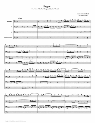 Fugue 09 from Well-Tempered Clavier, Book 1 (Bassoon Quartet)