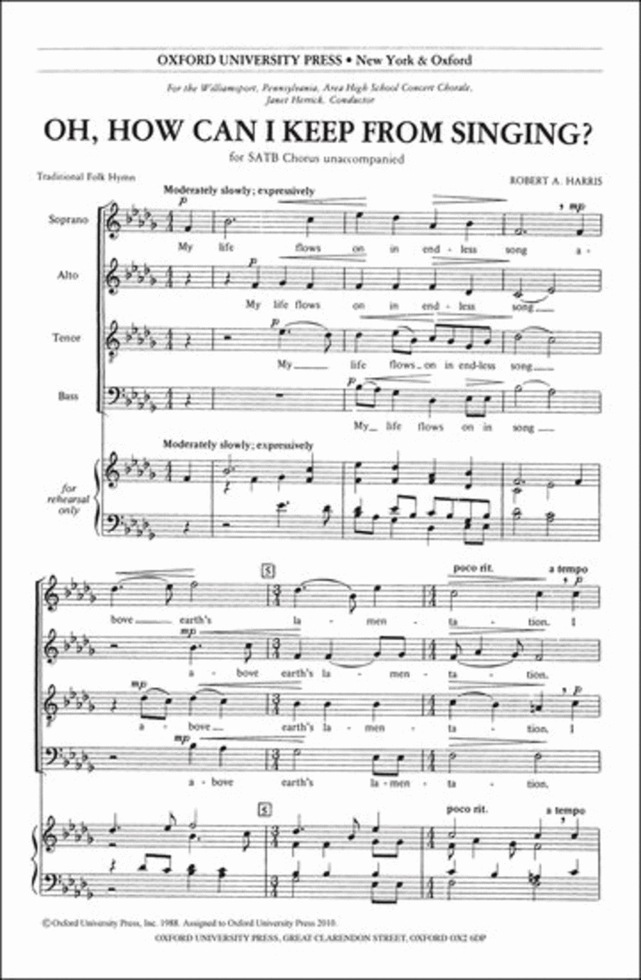 Oh, how can I keep from singing? 4-Part scores gallery preview page 1