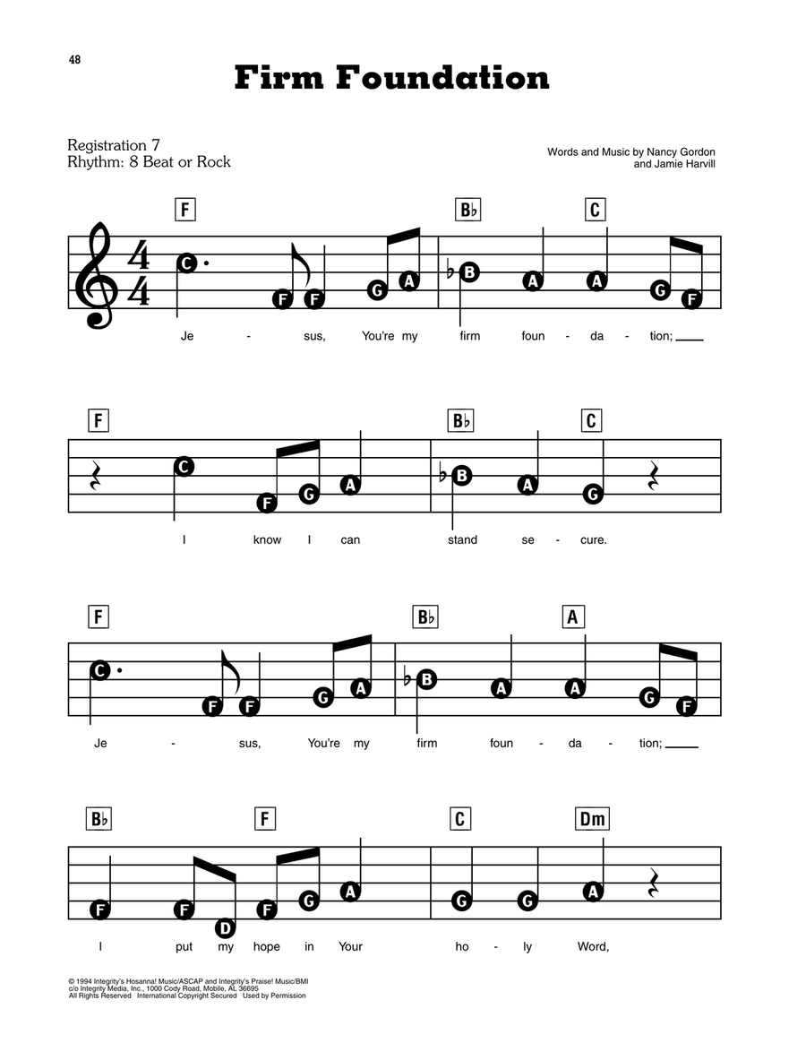 Firm Foundation Firm Foundation Electronic Keyboard scores gallery preview page 1