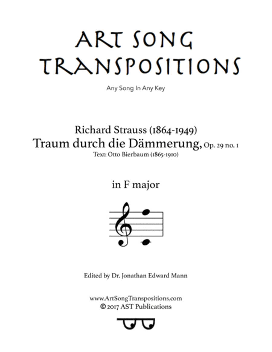 Traum durch die Dämmerung, Op. 29 no. 1 (F major)