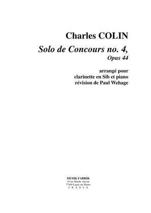 Book cover for Solo de Concours no. 4, Opus 44