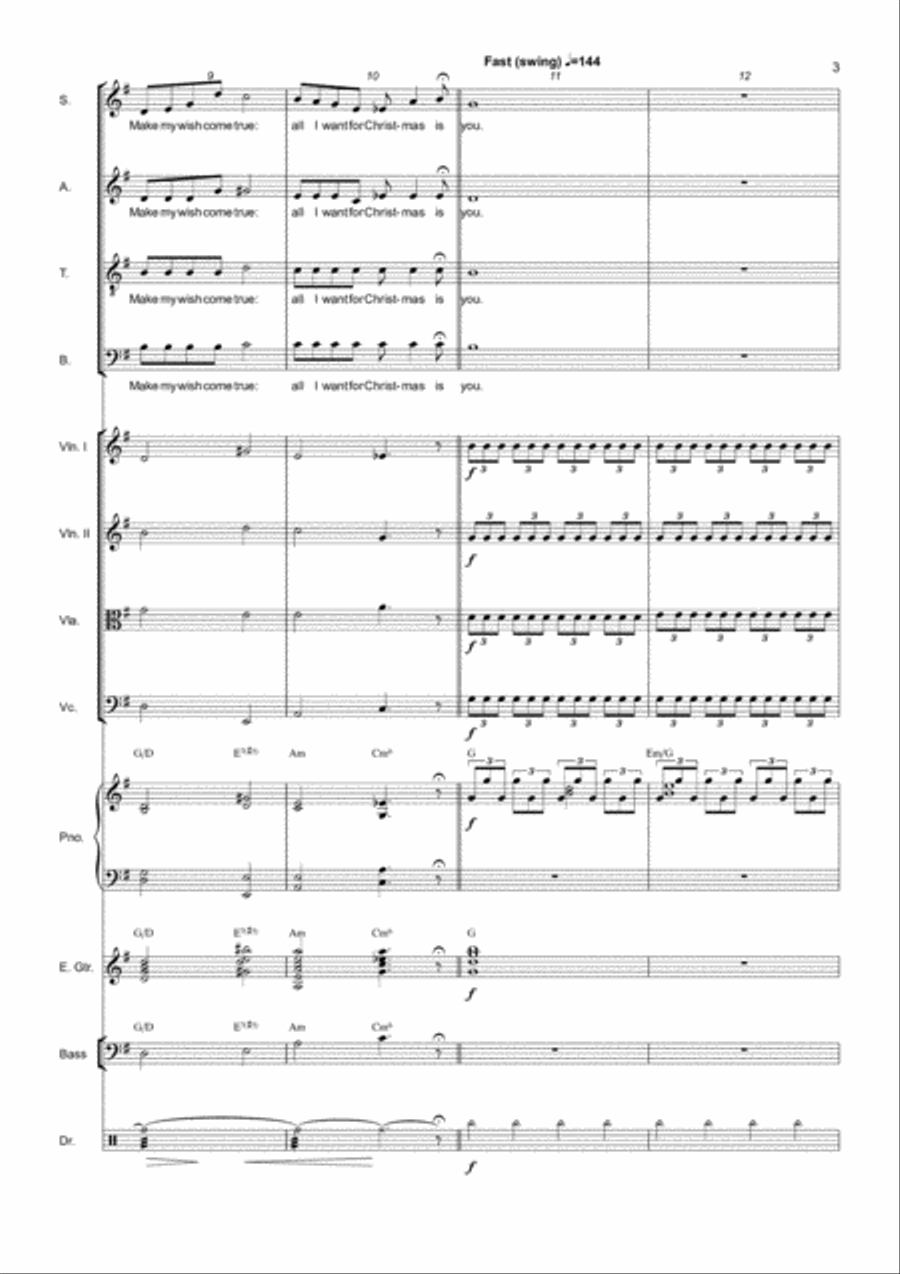All I Want For Christmas Is You 4-Part scores gallery preview page 3