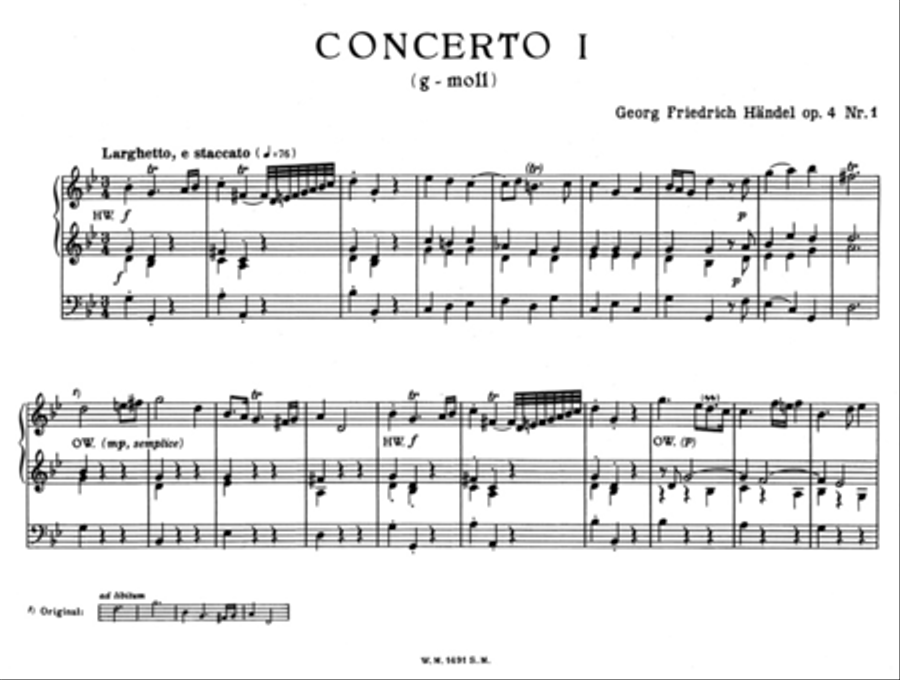 Orgelkonzerte für Orgel allein mit Pedal, op. 4