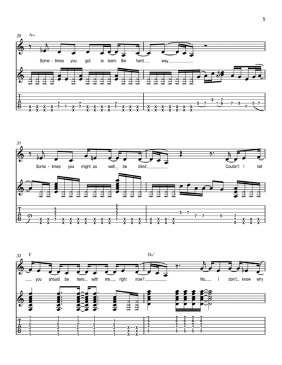In A World Without You Electric Guitar scores gallery preview page 5