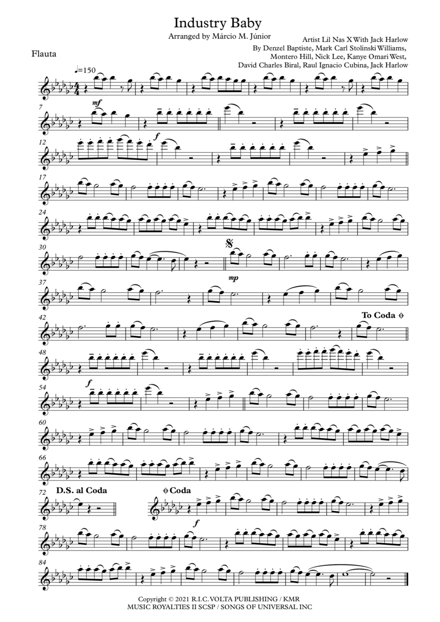 Industry Baby Industry Baby Flute Solo scores gallery preview page 1