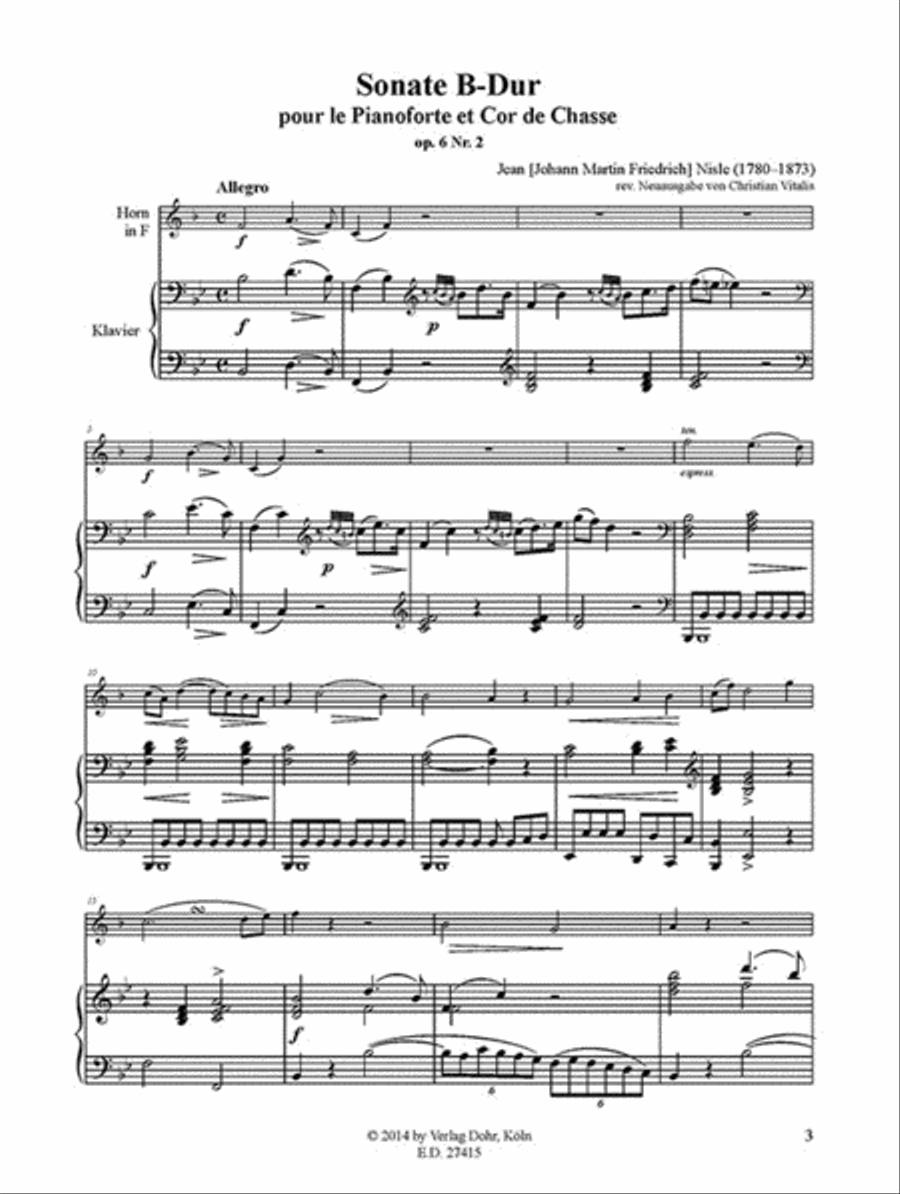 Sonate für Horn und Klavier B-Dur op. 6/2 Horn scores gallery preview page 2