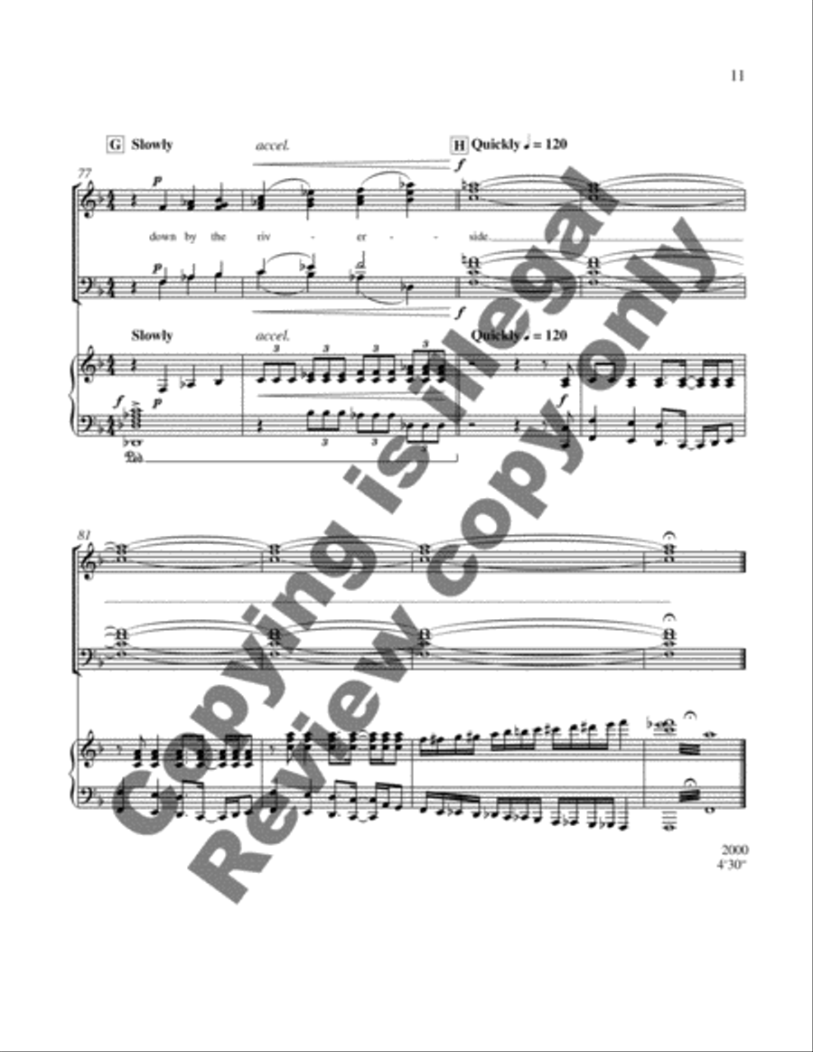New Millennium Suite: 3. Down by the Riverside 4-Part scores gallery preview page 10