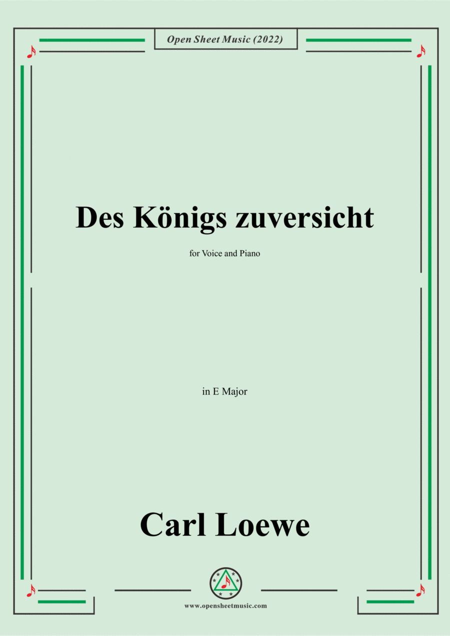 Loewe-Des Konigs zuversicht,in E Major,for Voice and Piano Voice Solo scores gallery preview page 1