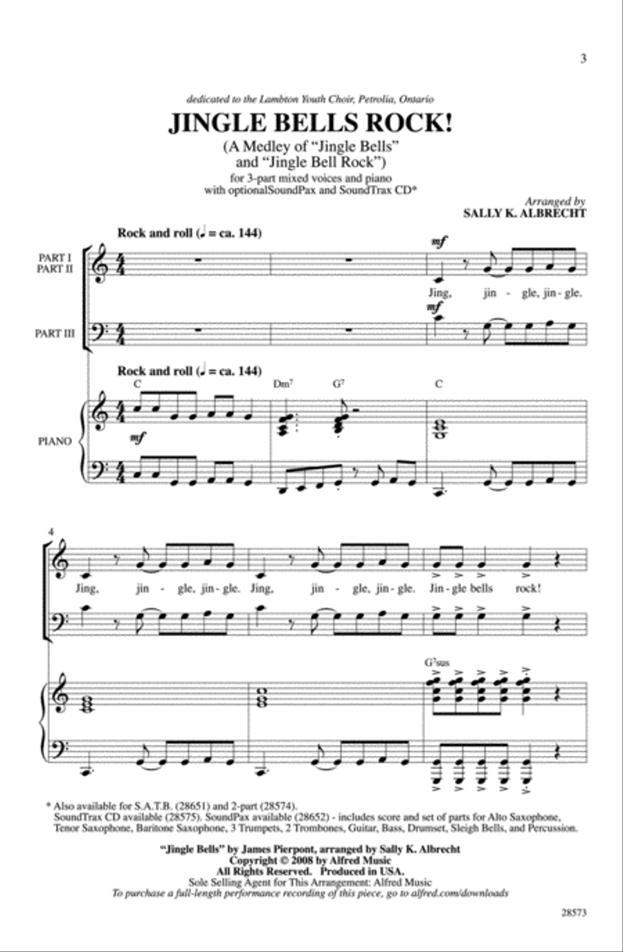 Jingle Bells Rock! (A Medley) 3-Part scores gallery preview page 2