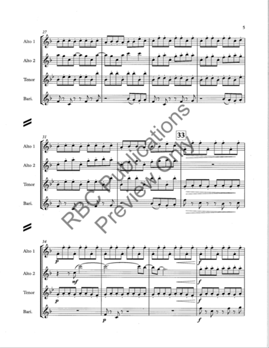 Dream Saxophone Quartet Dream Saxophone Quartet Saxophone Quartet scores gallery preview page 6