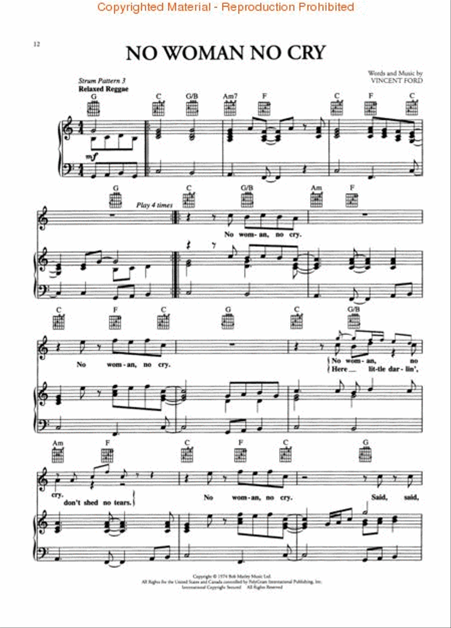 Bob Marley – Legend Piano, Vocal, Guitar scores gallery preview page 3
