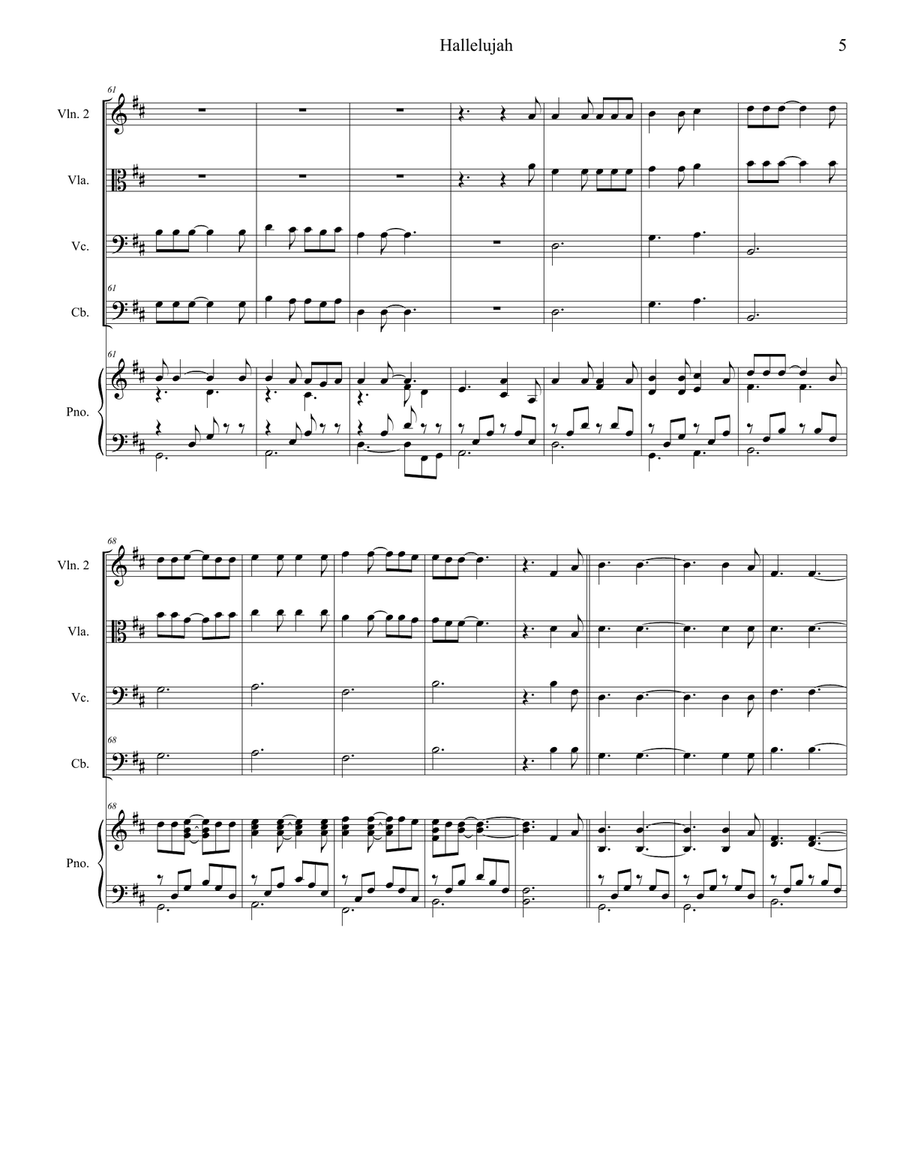 Hallelujah Hallelujah String Quartet scores gallery preview page 5