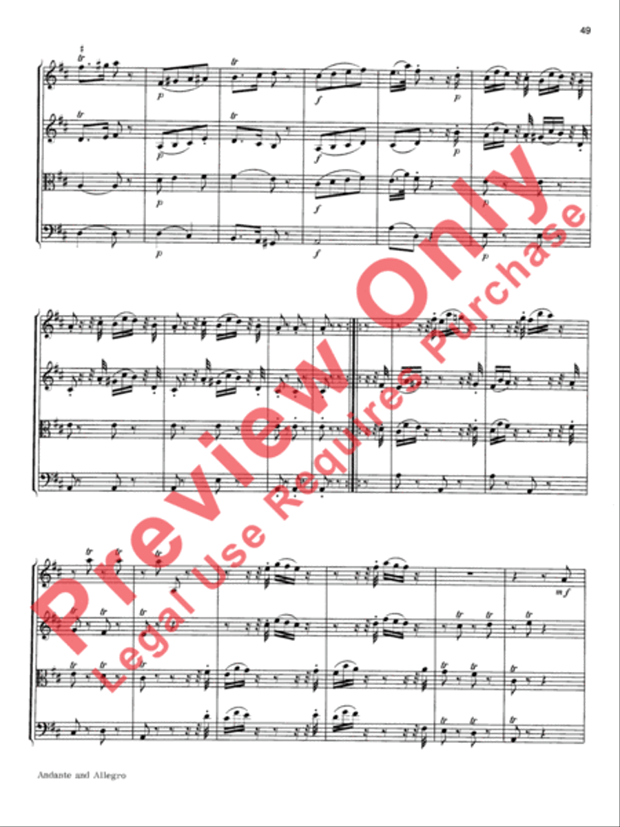 Mozart String Quartets String Quartet scores gallery preview page 50