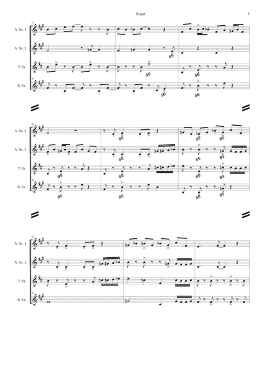 Vixen The Hipster Reindeer Tenor Saxophone scores gallery preview page 6