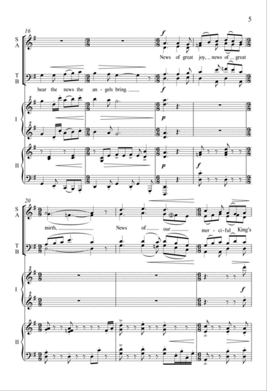 On Christmas Night All Christians Sing 4-Part scores gallery preview page 4