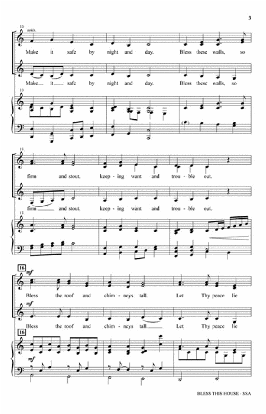 Bless This House SSA scores gallery preview page 3