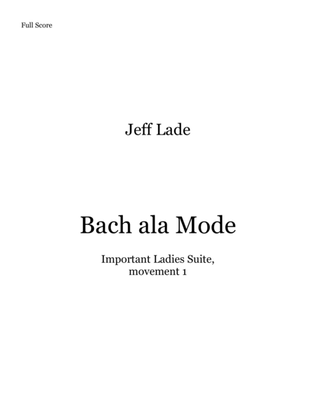 Bach Ala Mode