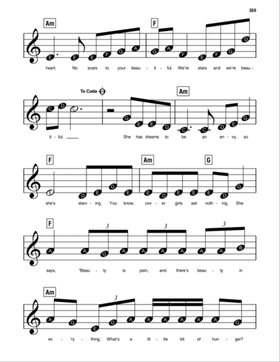 Scars To Your Beautiful Easy Piano scores gallery preview page 4