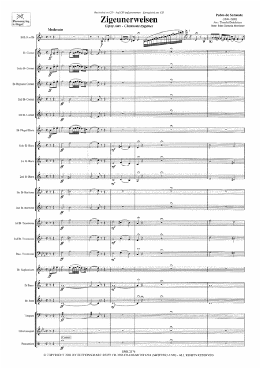 Zigeunerweisen Brass Band scores gallery preview page 4