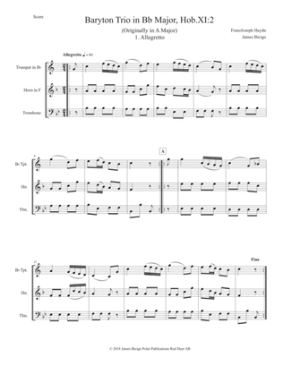 Baryton Trio in Bb Major, Hob.XI:2