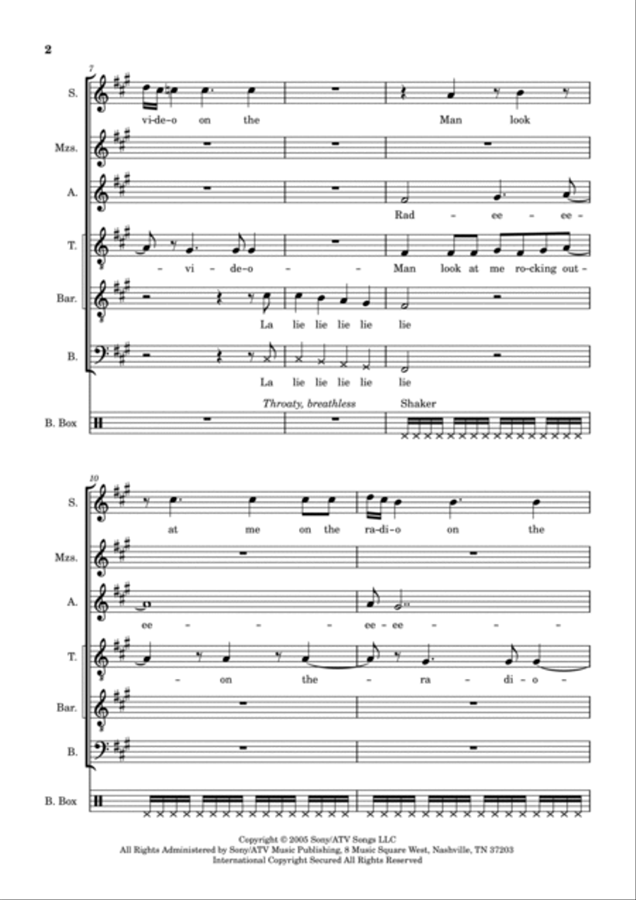 Radio video by System of a Down 4 Part Digital Sheet Music