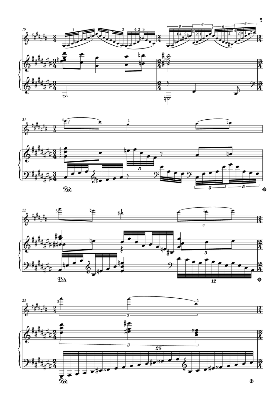 Ravel Gaspard de la Nuit: Ondine Violin Solo scores gallery preview page 5