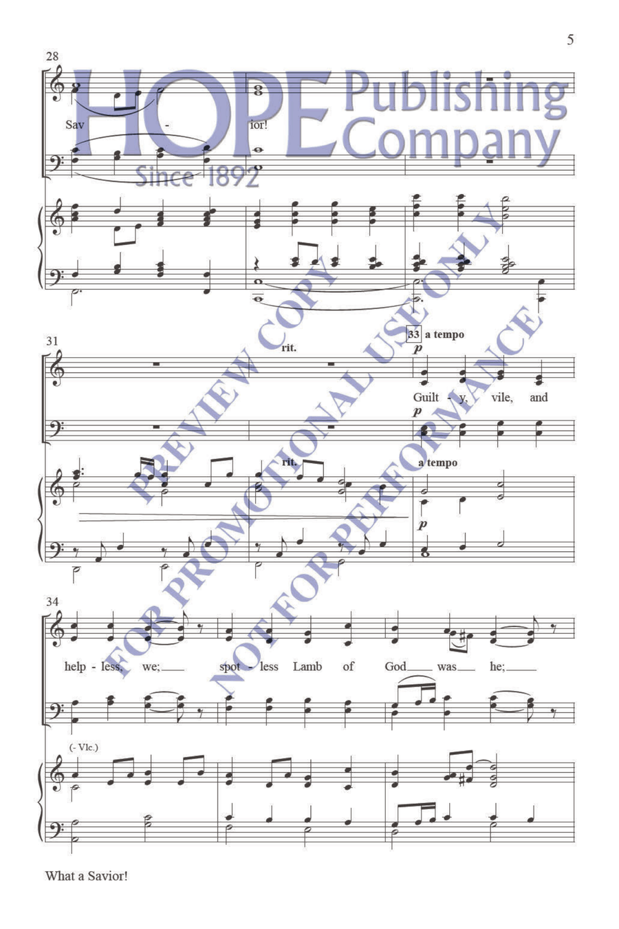 What a Savior! Choir scores gallery preview page 6