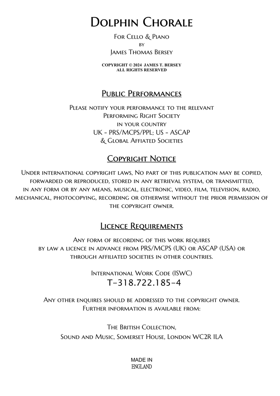 Dolphin Chorale (Cello & Piano) Piano scores gallery preview page 2