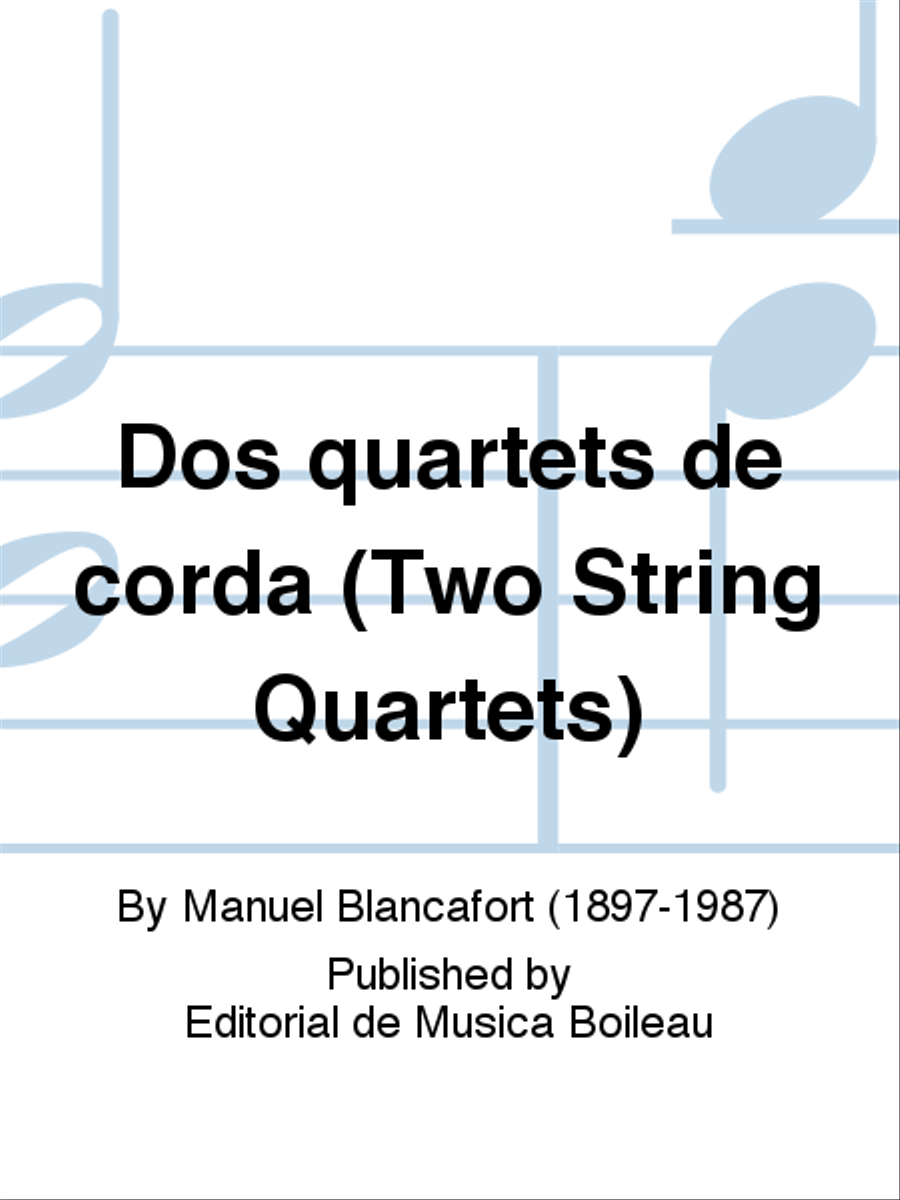 Dos quartets de corda (Two String Quartets) String Quartet scores gallery preview page 1