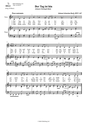 Der Tag ist hin, BWV 447 (A minor)