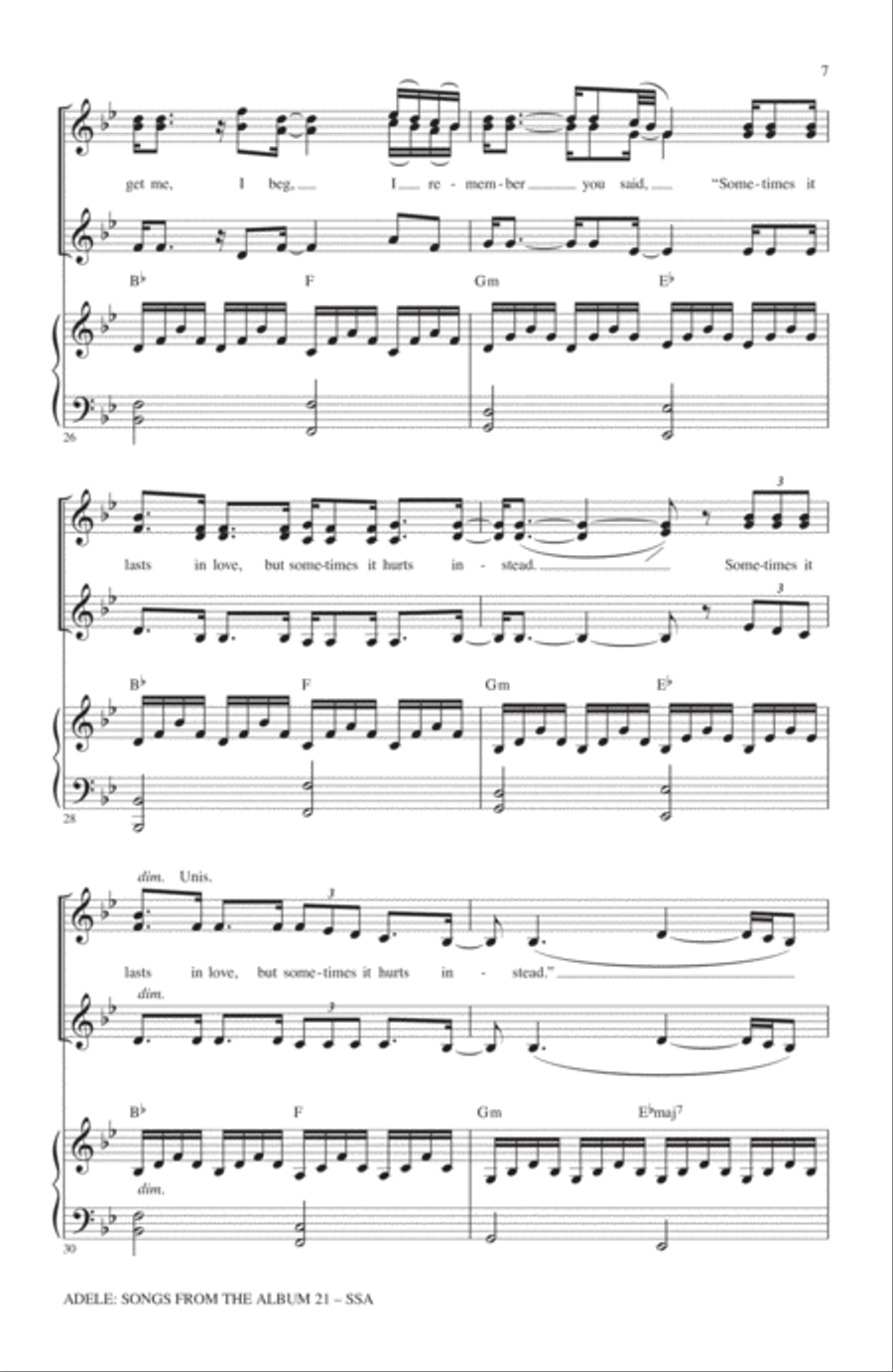 Adele: Songs From The Album 21 (Medley) SSA scores gallery preview page 5