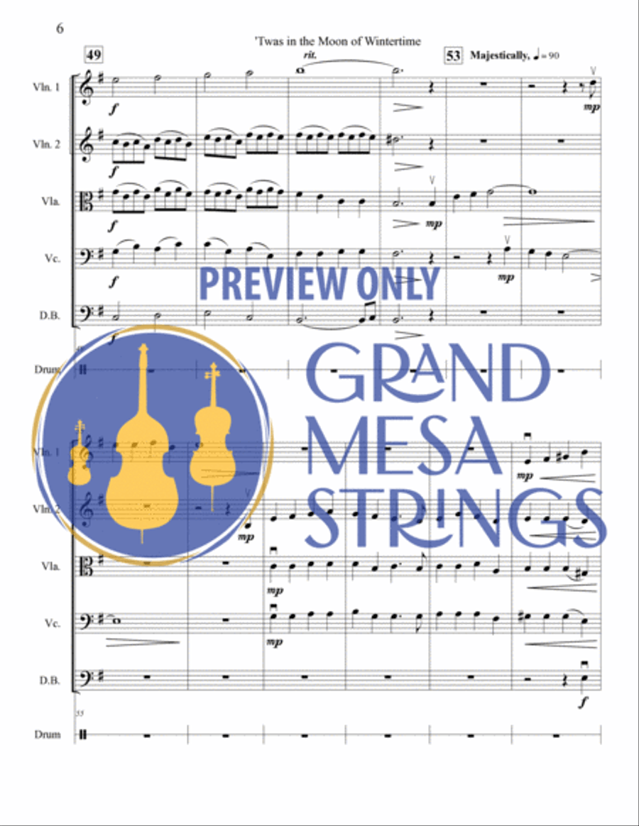 Twas in the Moon of Wintertime Twas in the Moon of Wintertime String Orchestra scores gallery preview page 7