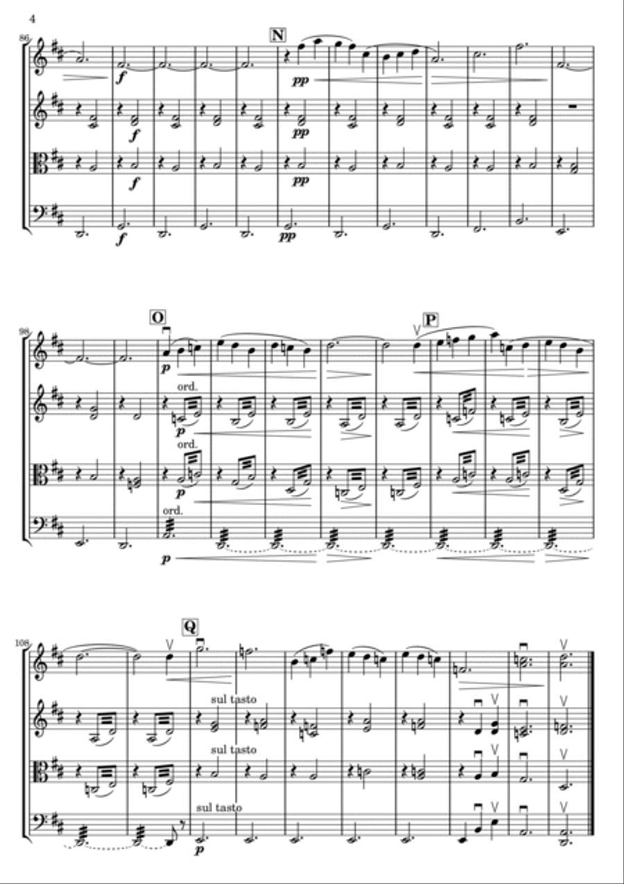 Gymnopedie No. 1 String Quartet scores gallery preview page 4