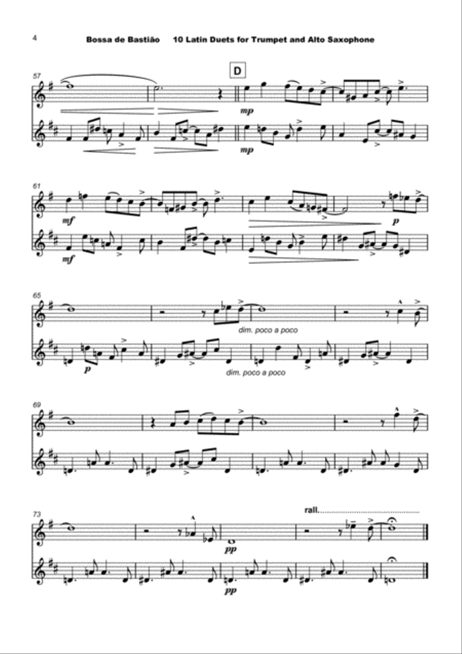 10 Latin Duets, for Trumpet and Alto Saxophone Alto Saxophone scores gallery preview page 6