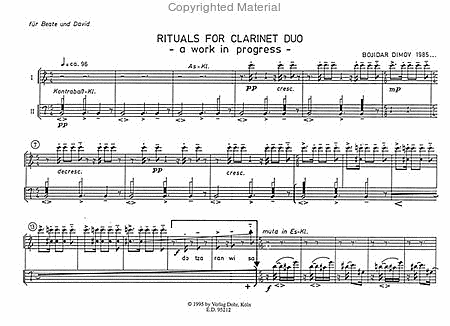 Rituals for Clarinet Duo (1985) -a work in progress-